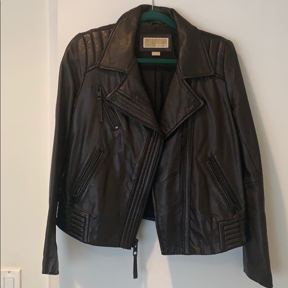 Michael Kors Black Leather Moto Jacket
